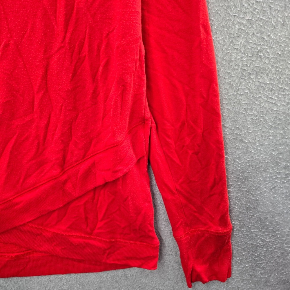 ATHLETA Women Sweatshirt Medium Red Asymmetrical Hem Criss Cross Pullover - Picture 9 of 9